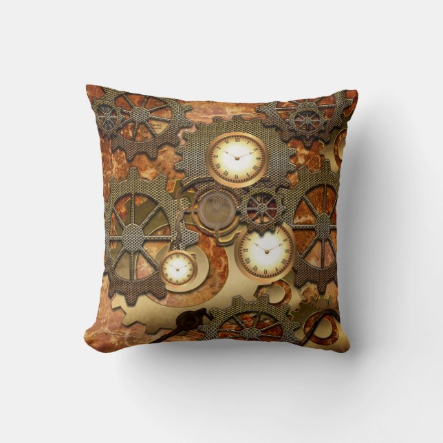 Golden steampunk cushion (Front)