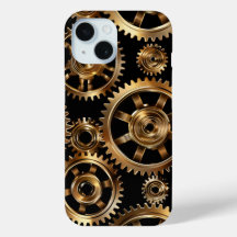 Golden Steampunk Gears Phone Case
