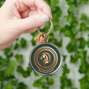 "Golden Steed Emblem" Key Ring