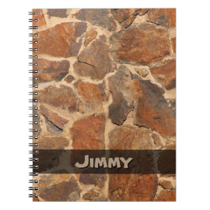 Golden Stonewall Pattern Warm Colours any Text Notebook