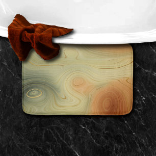 Golden Strata Peach Burnt Orange Green Agate Bath Mat