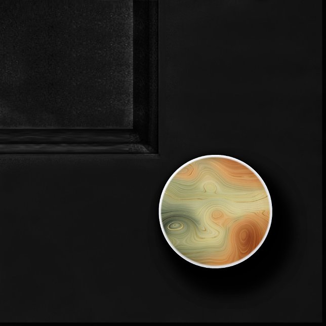 Golden Strata | Peach Burnt Orange Green Agate Ceramic Knob (Creator Uploaded)