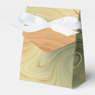 Golden Strata   Peach Burnt Orange Green Agate Favour Box
