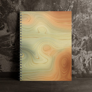 Golden Strata Peach Burnt Orange Green Agate Notebook
