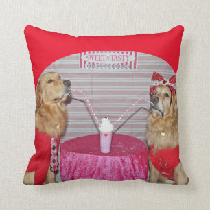 Golden Strawberry Milkshake Cushion