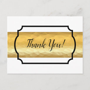 Golden stripe elegant thank you postcard