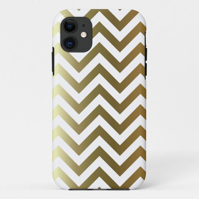 Golden Stripes Chevron Pattern Case-Mate iPhone Case (Back)