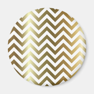 Golden Stripes Chevron Pattern Magnet