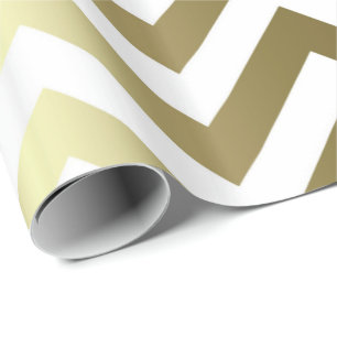 Golden Stripes Chevron Pattern Wrapping Paper