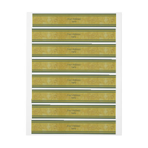 Golden Stripes - dark green + your ideas Wraparound Address Label