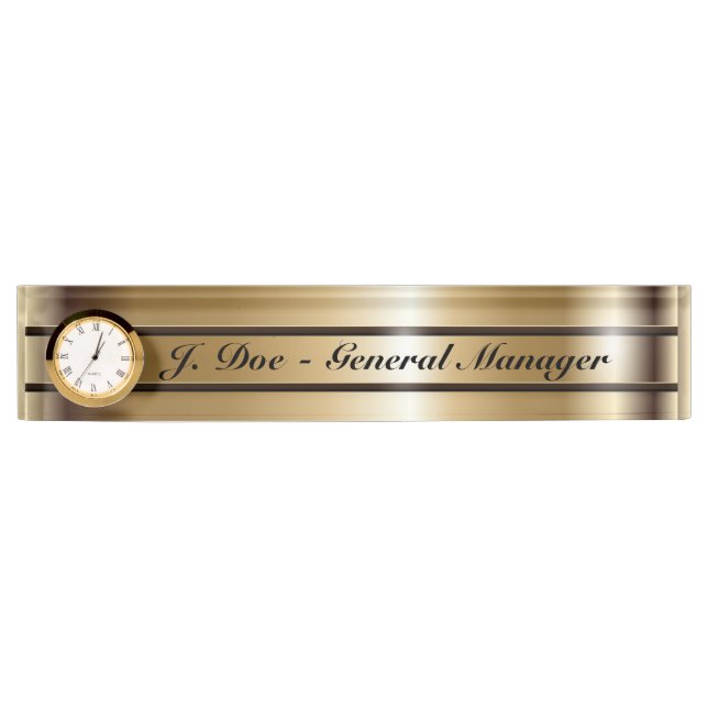 Golden Stripes Desk Nameplate (Front)