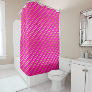 Golden Stripes on Pink or Your Colour Decor Set Shower Curtain