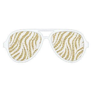Golden stripes print, tiger stripes pattern aviator sunglasses