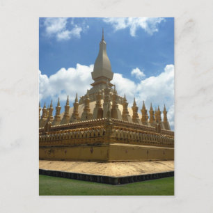 golden stupa sky postcard