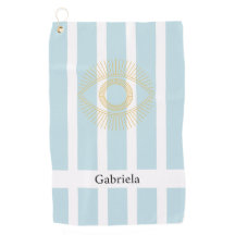 Golden Stylish Stripes Soft Blue Dainty Greek Eye