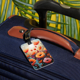 Golden Summer Glow Poppy Paradise Luggage Tag