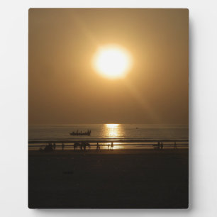 Golden Summer Sunset Reflection on the Beach Plaque