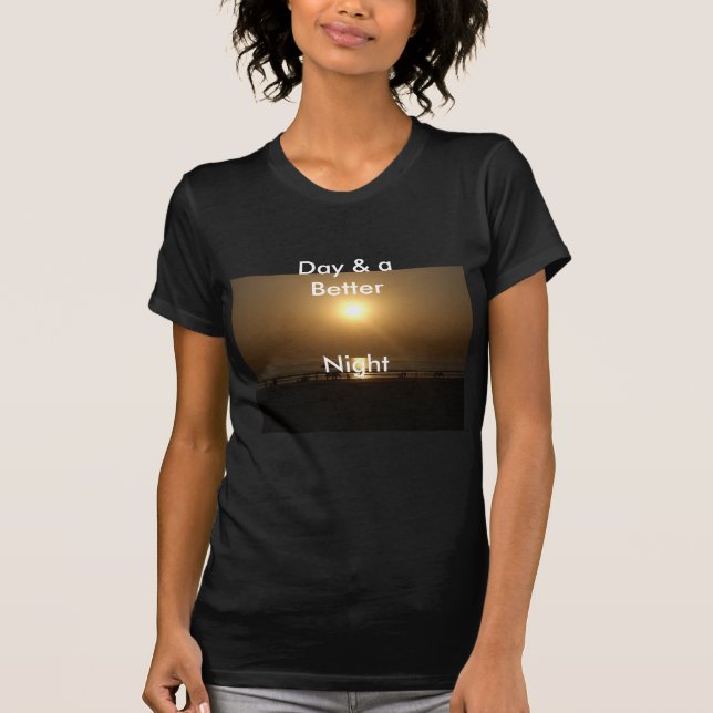 Golden Summer Sunset Reflection on the Beach T-Shirt (Front)
