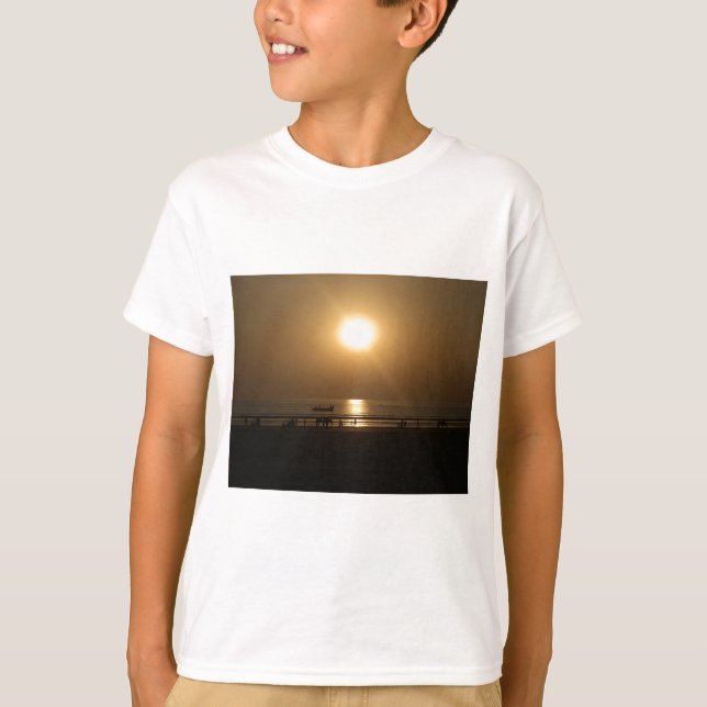 Golden Summer Sunset Reflection on the Beach T-Shirt (Front)