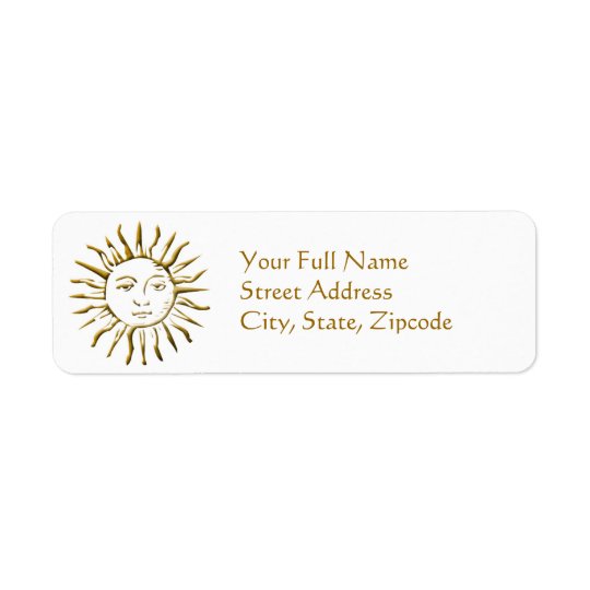 Golden Sun Address Return Label Return Address Label