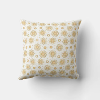  Golden Sun and Star Pattern Cushion