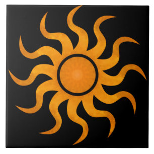Golden Sun Black Tile - Large