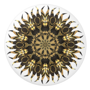 Golden Sun Flame Ceramic Knob