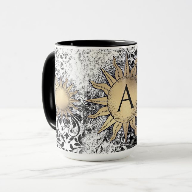  Golden Sun & Initial Mug (Front Left)