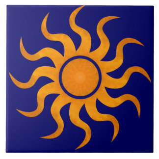 Golden Sun Midnight Blue Tile - Large