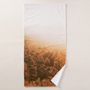 GOLDEN SUN OVER A FOREST BATH TOWEL