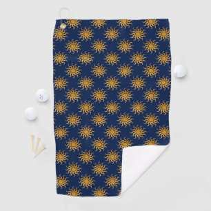 Golden Sun Pattern by Shirley Taylor Golf Towel