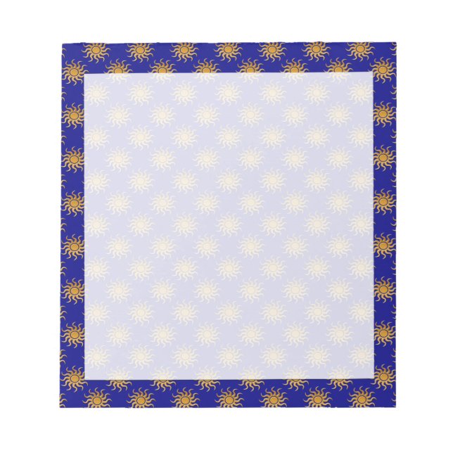 Golden Sun Pattern by Shirley Taylor Notepad (Front)