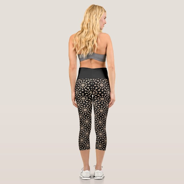 Golden Sun Retro Capri Leggings (Back)