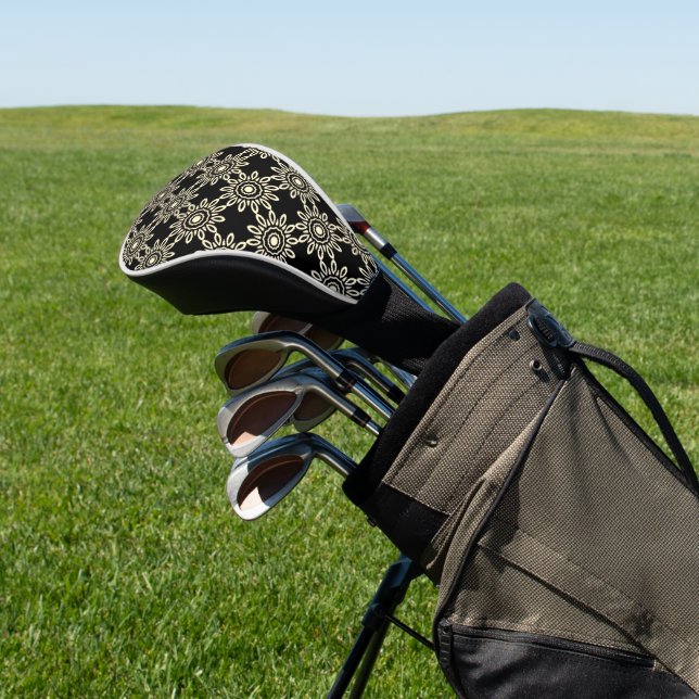 Golden Sun Retro Golf Head Cover (In Situ)