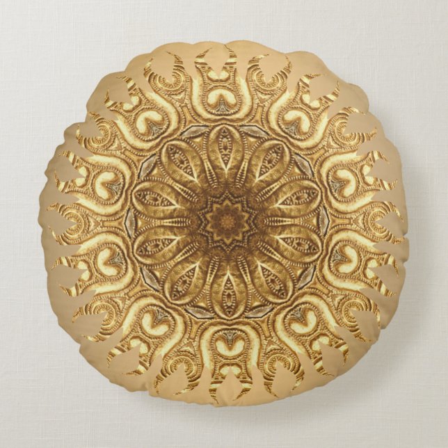 Golden Sun Round Cushion (Front)