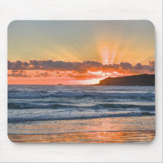 Golden Sunbeams Over Ocean Mouse Pad