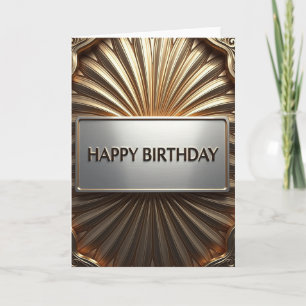 Golden Sunburst Birthday Card