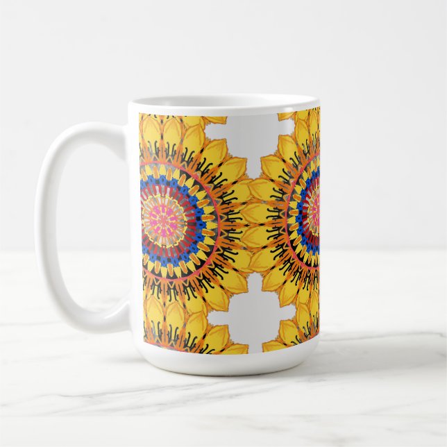 Golden sunburst  coffee mug (Left)