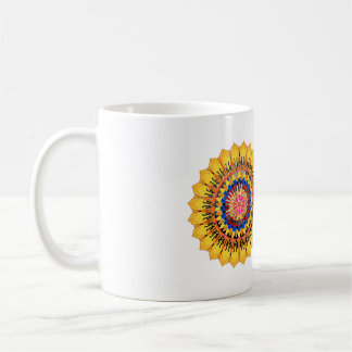 Golden sunburst coffee mug