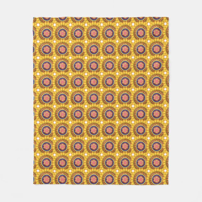 Golden sunburst  fleece blanket (Front)