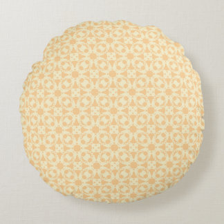 Golden Sunburst Geometric Round Pillow