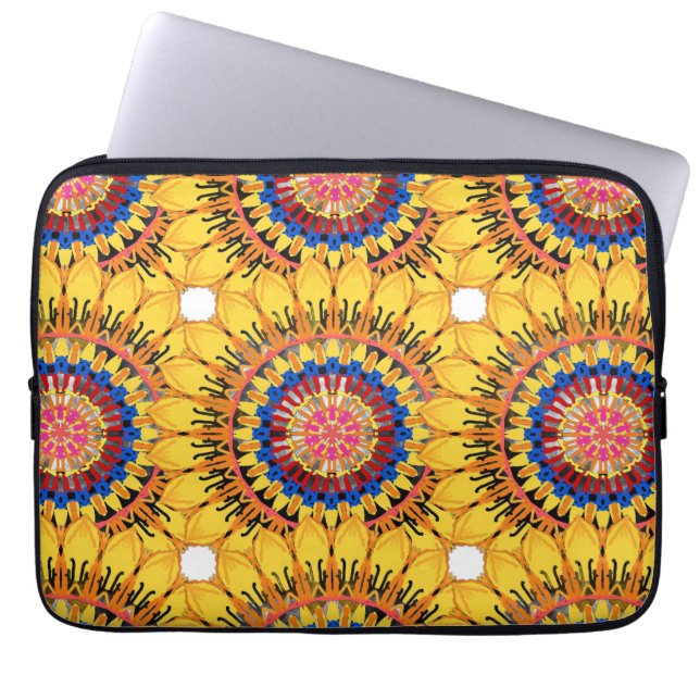 Golden sunburst  laptop sleeve (Front)