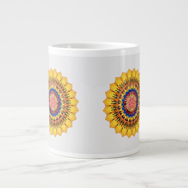 Golden sunburst  large coffee mug (Front)