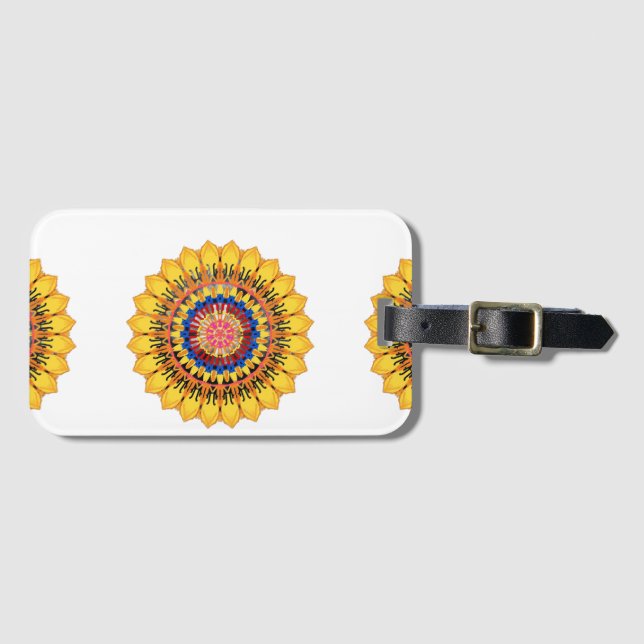 Golden sunburst  luggage tag (Front Horizontal)