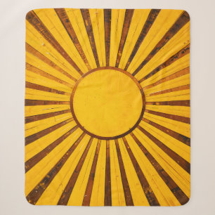 Golden Sunburst Sherpa Blanket