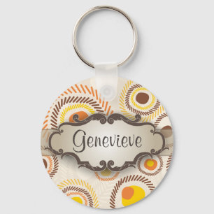 Golden Sunbursts with Nameplate Key Ring
