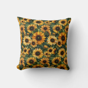Golden Sunflower Bliss Cushion