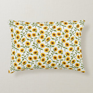 Golden Sunflower Bliss Decorative Cushion