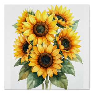 Golden Sunflower Bloom Poster