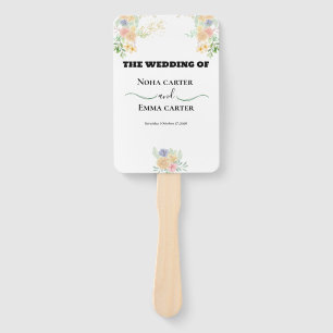 Golden Sunflower butterfly Meadow Wedding Hand Fan